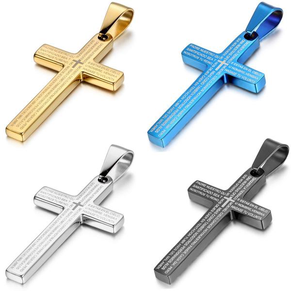 600x600 316l Stainless Steel Cross Bible Pendant Necklace Max Cuteness