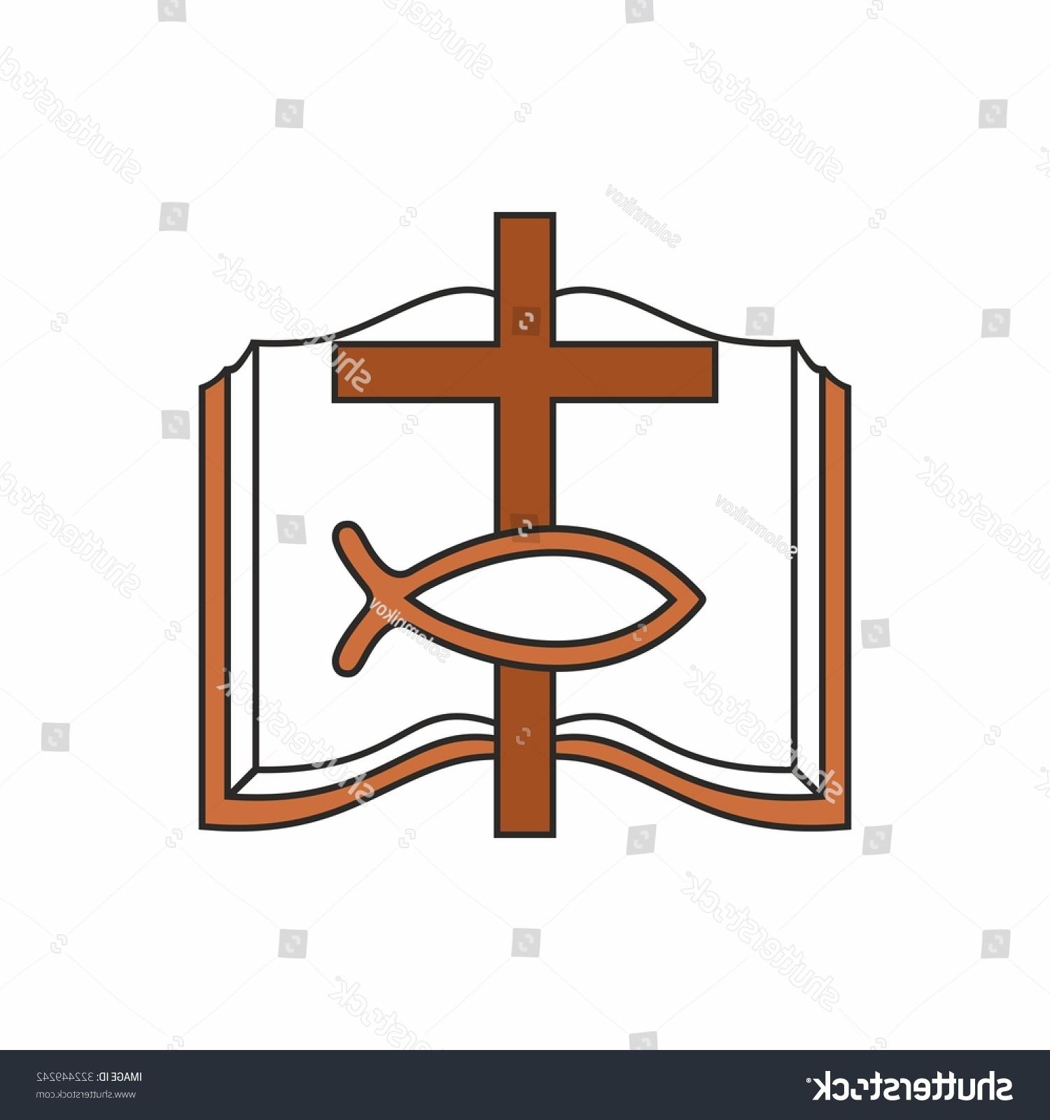 1500x1600 Best Free Stock Vector Open Bible Fish Cross Pages File