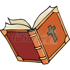 300x300 Royalty Free Open Bible Ith A Cross In The Cover 164955 Vector