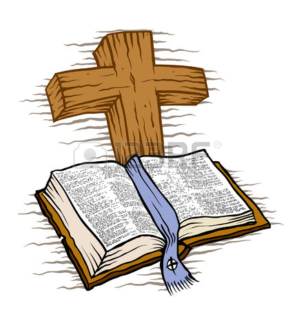 428x450 Bible And Wooden Cross Royalty Free Cliparts, Vectors, And Stock