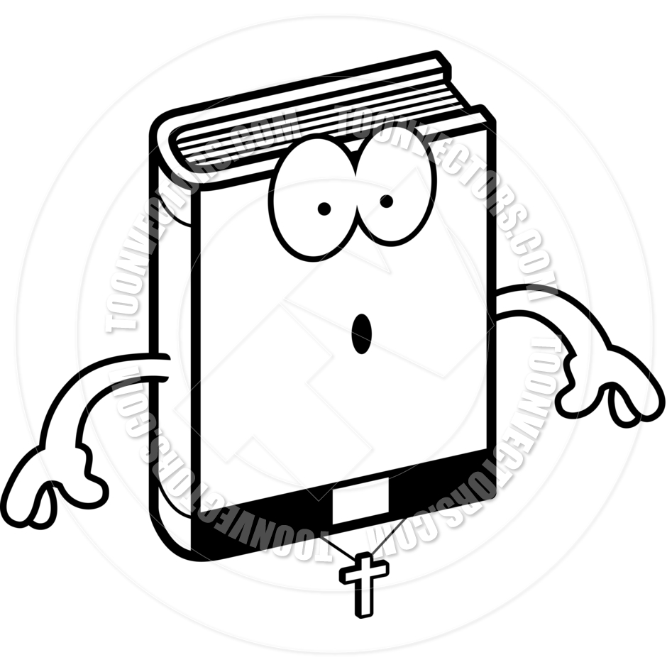 940x940 Cartoon Bible Surprised (Black And White Line Art) By Cory Thoman