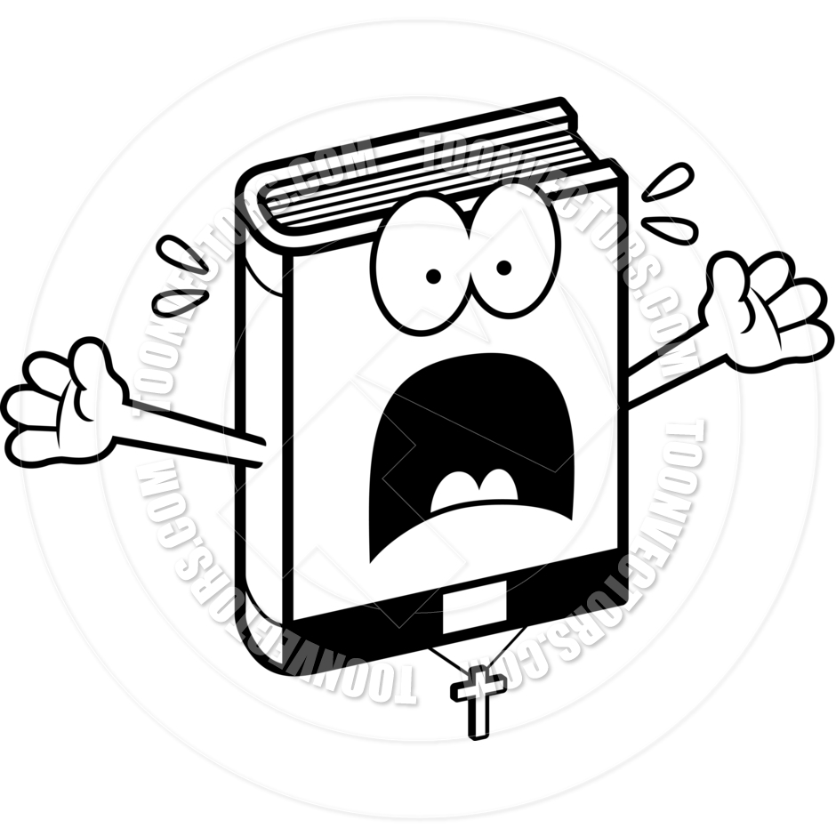 940x940 Cartoon Bible Scared (Black And White Line Art) By Cory Thoman