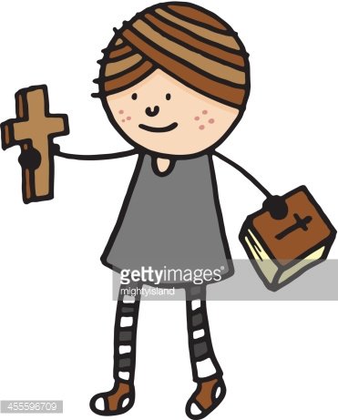 371x461 Female Priest Holding Cross And Bible Stock Vectors