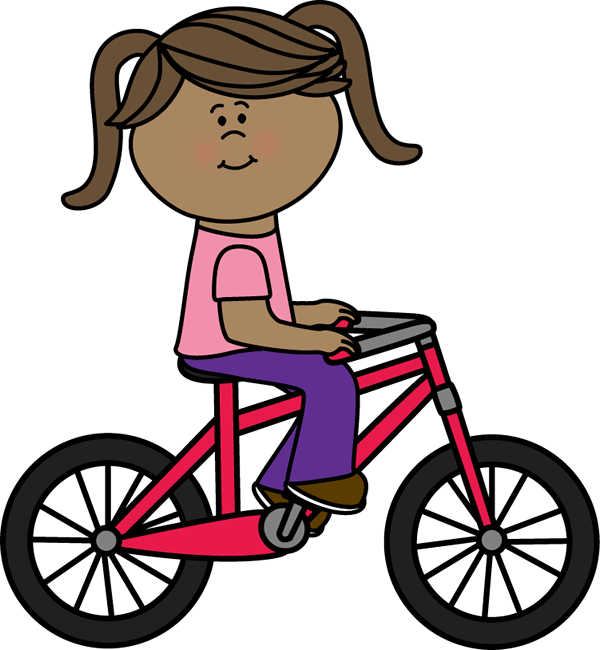 600x650 Girl Riding A Bicycle Clip Art
