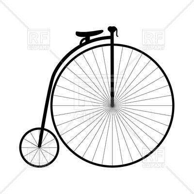 400x400 Retro Bicycle With Big Wheel Royalty Free Vector Clip Art Image