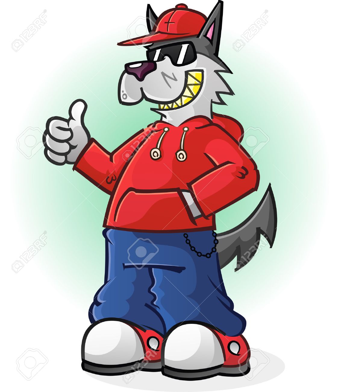 1129x1300 Big Bad Wolf Cartoon Character Giving A Thumbs Up Royalty Free