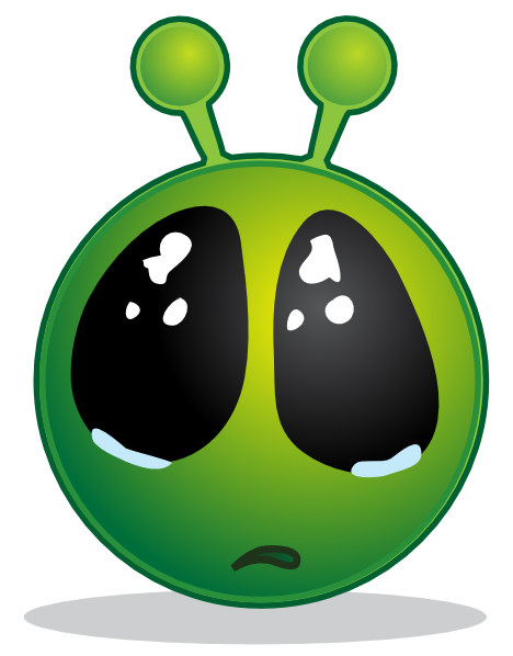 468x598 Smiley Green Alien Big Eyes Clip Art