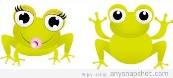 349x158 Vector Green Frog With Big Eyes Clip Art