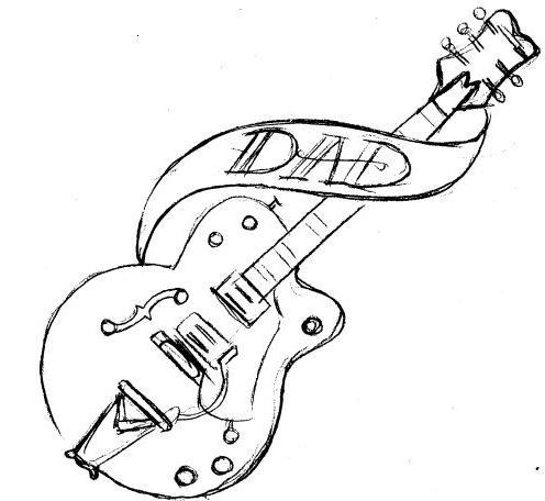 496x456 Rattlesnake's Guitar Sketch Guitars, Guitar Tattoo And Tattoo