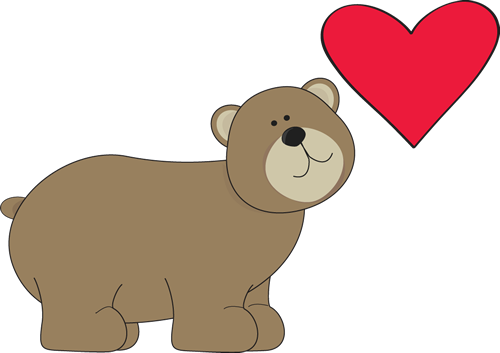 500x353 Brown Bear With Red Heart Clip Art