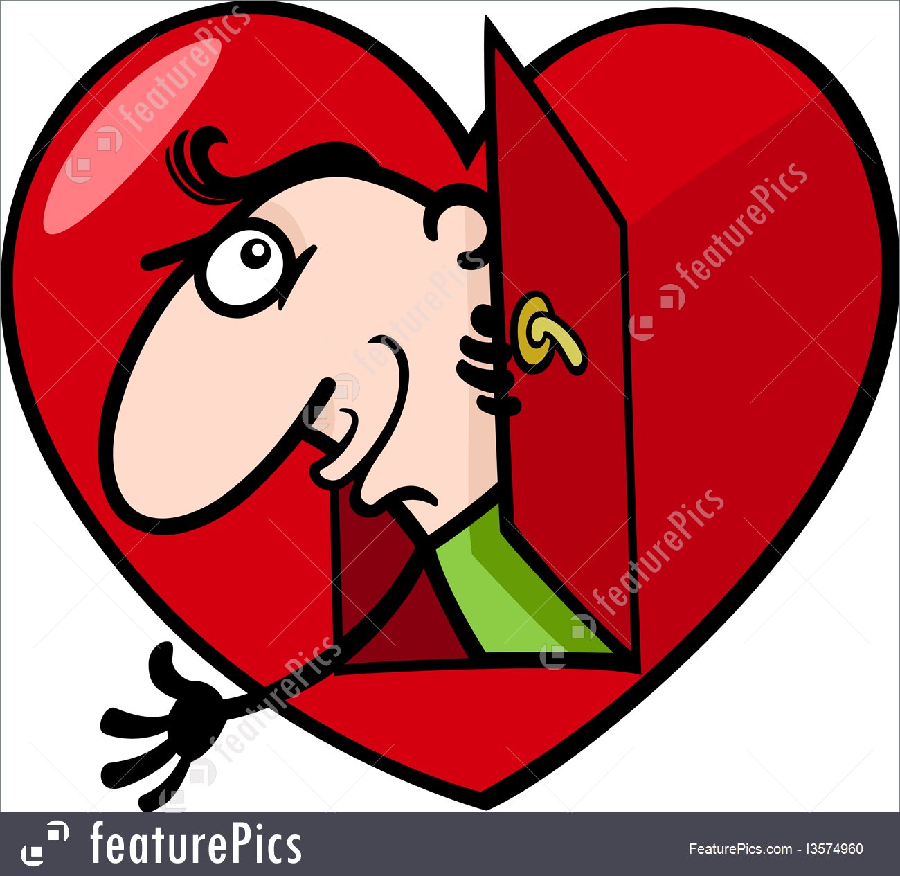 1300x1265 Holidays Man In Big Valentine Heart Cartoon