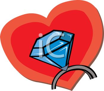 350x306 Royalty Free Clipart Image Diamond Ring In A Red Heart