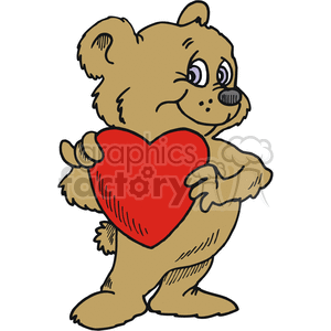 300x300 Royalty Free Cute Teddy Bear Holding A Big Red Heart 373429 Vector
