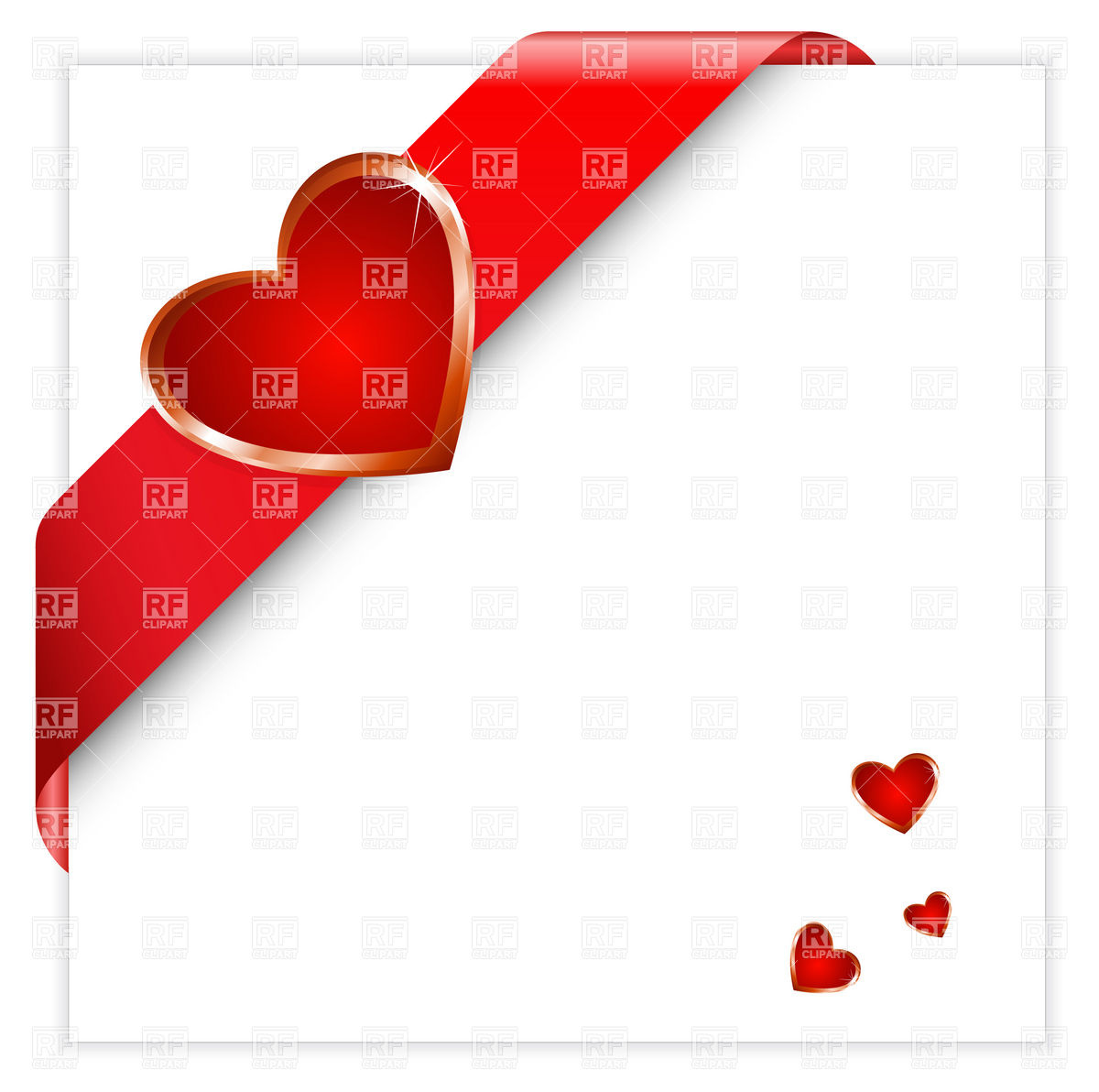 1200x1192 Valentine Red Corner Ribbon With Heart Royalty Free Vector Clip