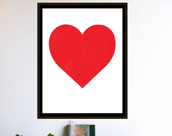 340x270 Red Heart Print Etsy