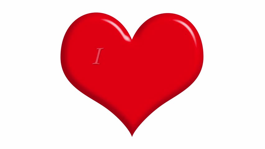 852x480 Big Red Heart Creating On The White Background. Message Be My