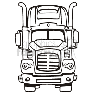 300x300 Royalty Free Cartoon Big Rig 172999 Vector Clip Art Image