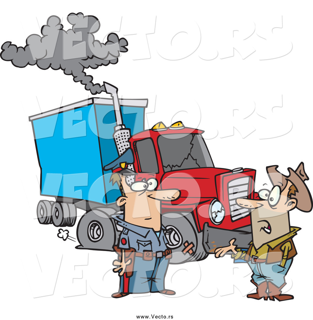 1024x1044 Vector Of Cartoon White Police Manssisting Trucker