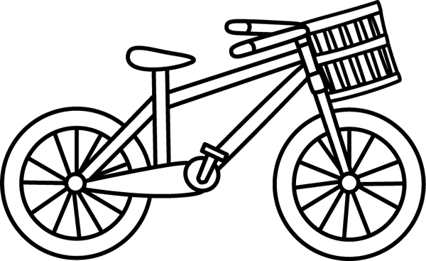 600x367 Bike Clipart Black And White