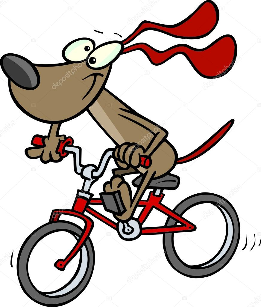 872x1024 Cartoon Dog And Bike Stock Vector Ronleishman