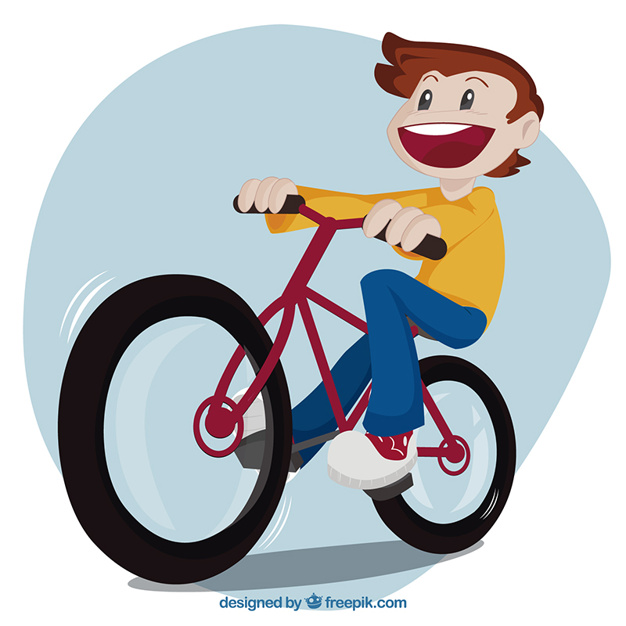 626x626 Kid Riding A Bike Vector Free Download