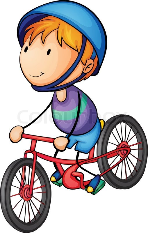 509x800 A Boy Riding On A Bicycle Stock Vector Colourbox