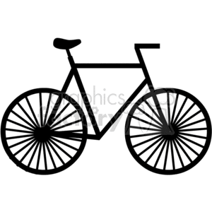 300x300 Royalty Free Black And White Bicycle Profile 374043 Vector Clip