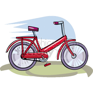 300x300 Royalty Free Red Cruiser Bicycle 172417 Vector Clip Art Image
