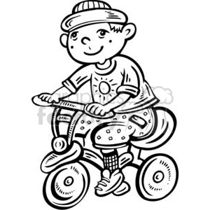 300x300 Royalty Free Boy Riding His Bike 381548 Vector Clip Art Image