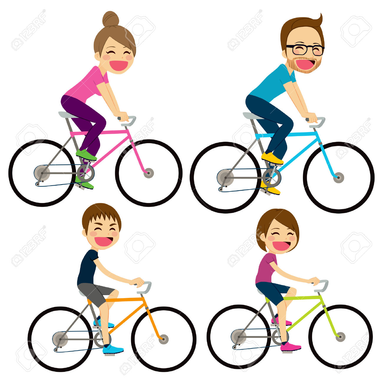 1300x1300 Bicycle Clipart Family Cycling