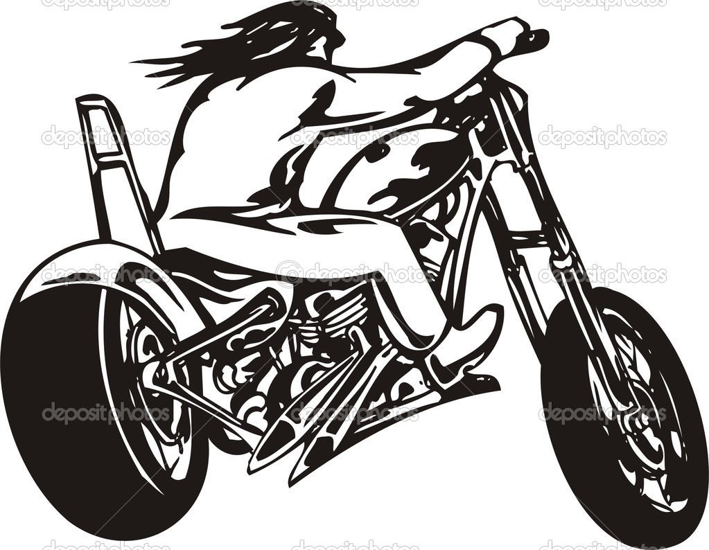 1023x794 Harley Davidson Girl And Bike Clipart