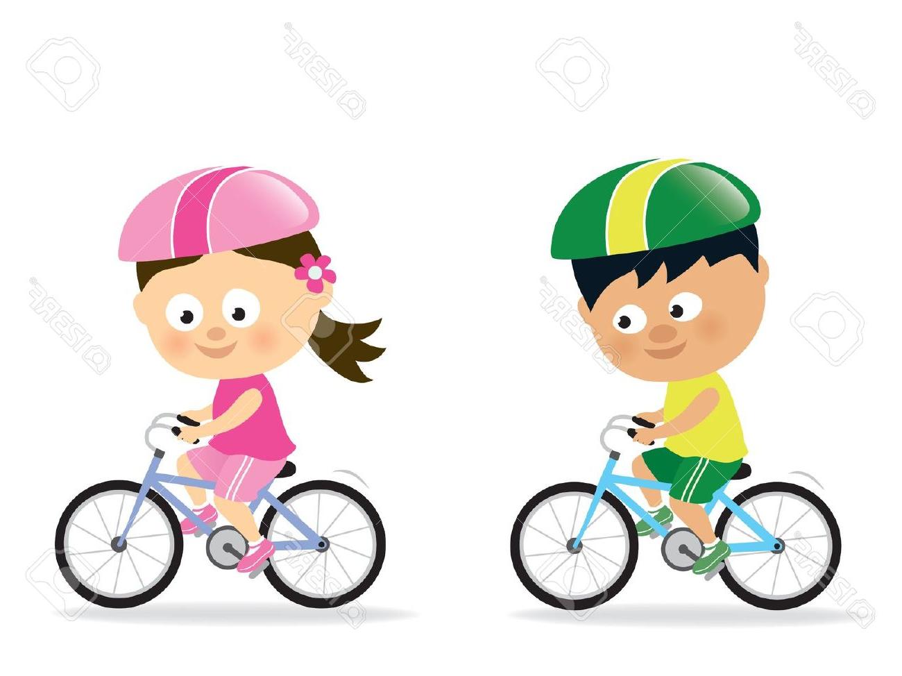 1300x974 Best Girl And Boy Biking Stock Vector Bike Cartoon Bicycle Design