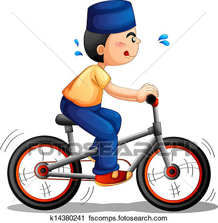 450x459 Clipart Of A Boy Biking K14380241