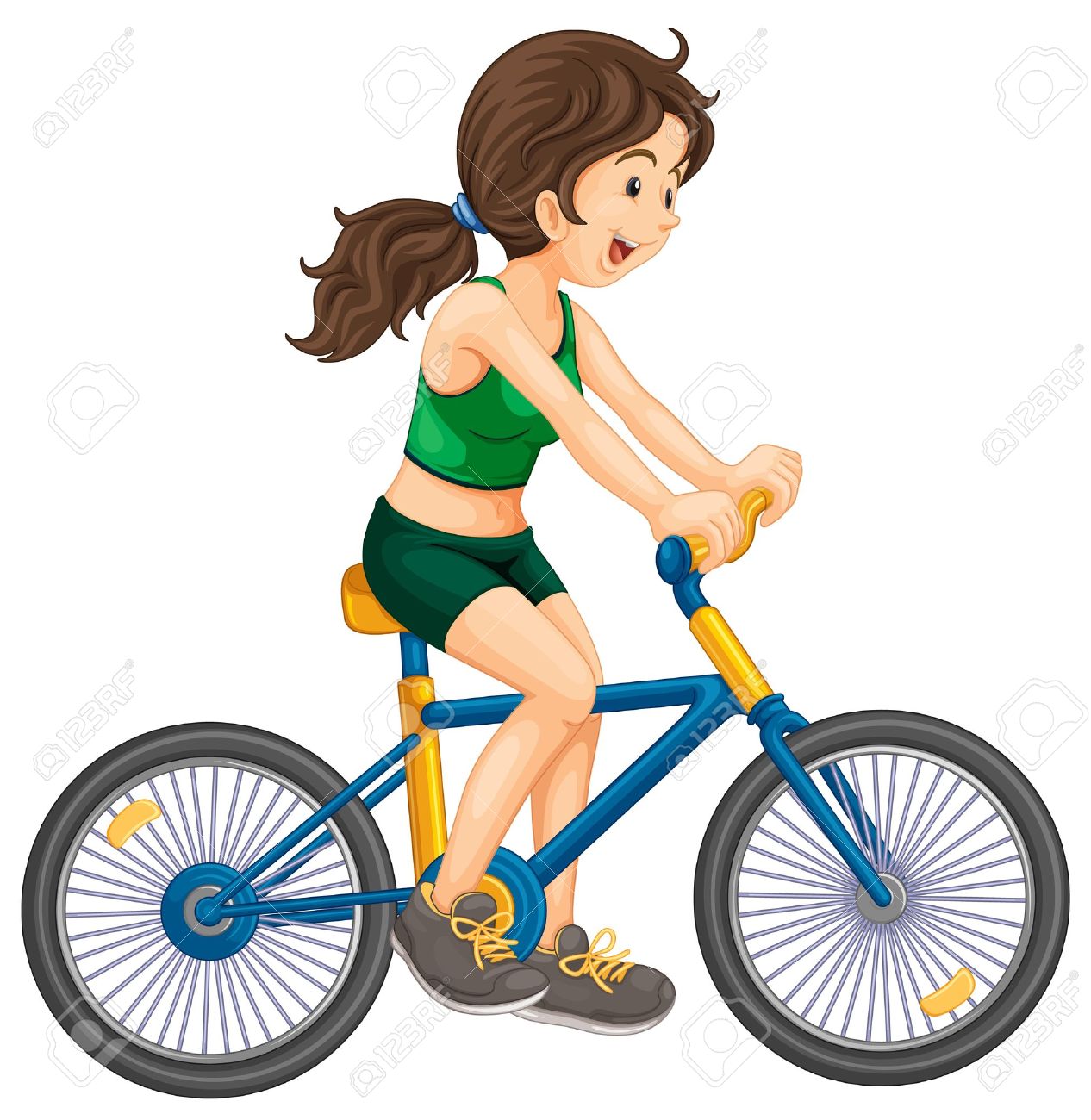 1266x1300 Girl Bike Clipart