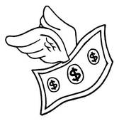 168x170 Winged Dollar Bill Clip Art