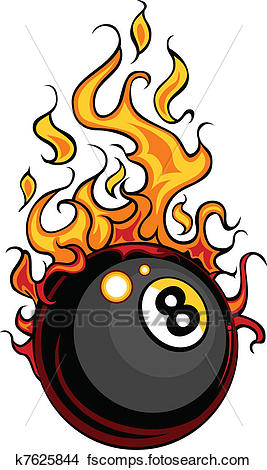 267x470 Clipart Of Billiards Eight Ball Flaming Vector K7625844