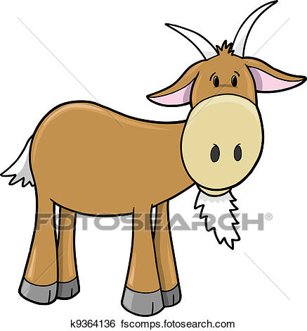 437x470 Clipart Of Cute Goat Cartoon K19851712