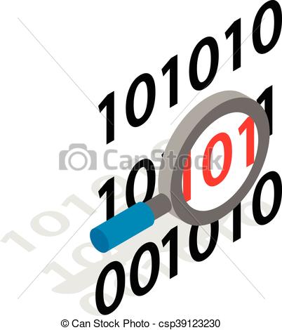 402x470 Binary Clipart Magnifying Glass
