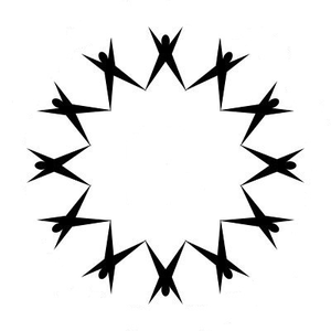 300x300 Isolated B Ack And White Icon Of A Group Of People Raising Hands