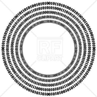 400x400 Pattern Witn Circular Binary Code On White Background Royalty Free