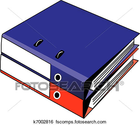 450x400 Clip Art Of Two Binders Red And Blue K7002816
