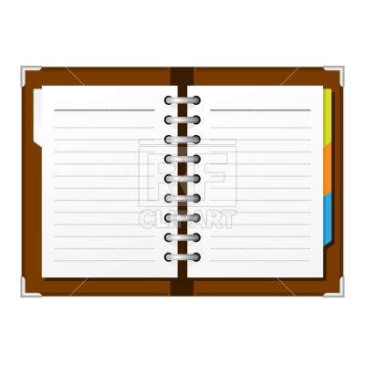 400x400 Open Spiral Notepad Royalty Free Vector Clip Art Image
