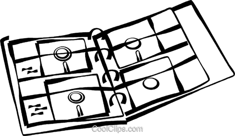 480x279 Floppy Disks In A Three Ringed Binder Royalty Free Vector Clip Art