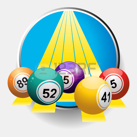 450x450 3d Illustration Of Bingo Balls Over Yellow Stripes Coming Out