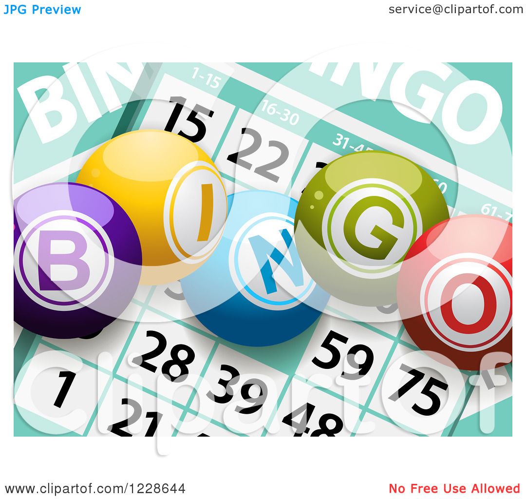 1080x1024 Clipart Of 3d Bingo Balls Over Cards