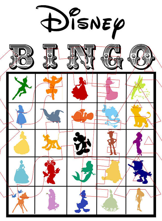 570x774 25 Printable Disney Bingo Cards Game Digital File By