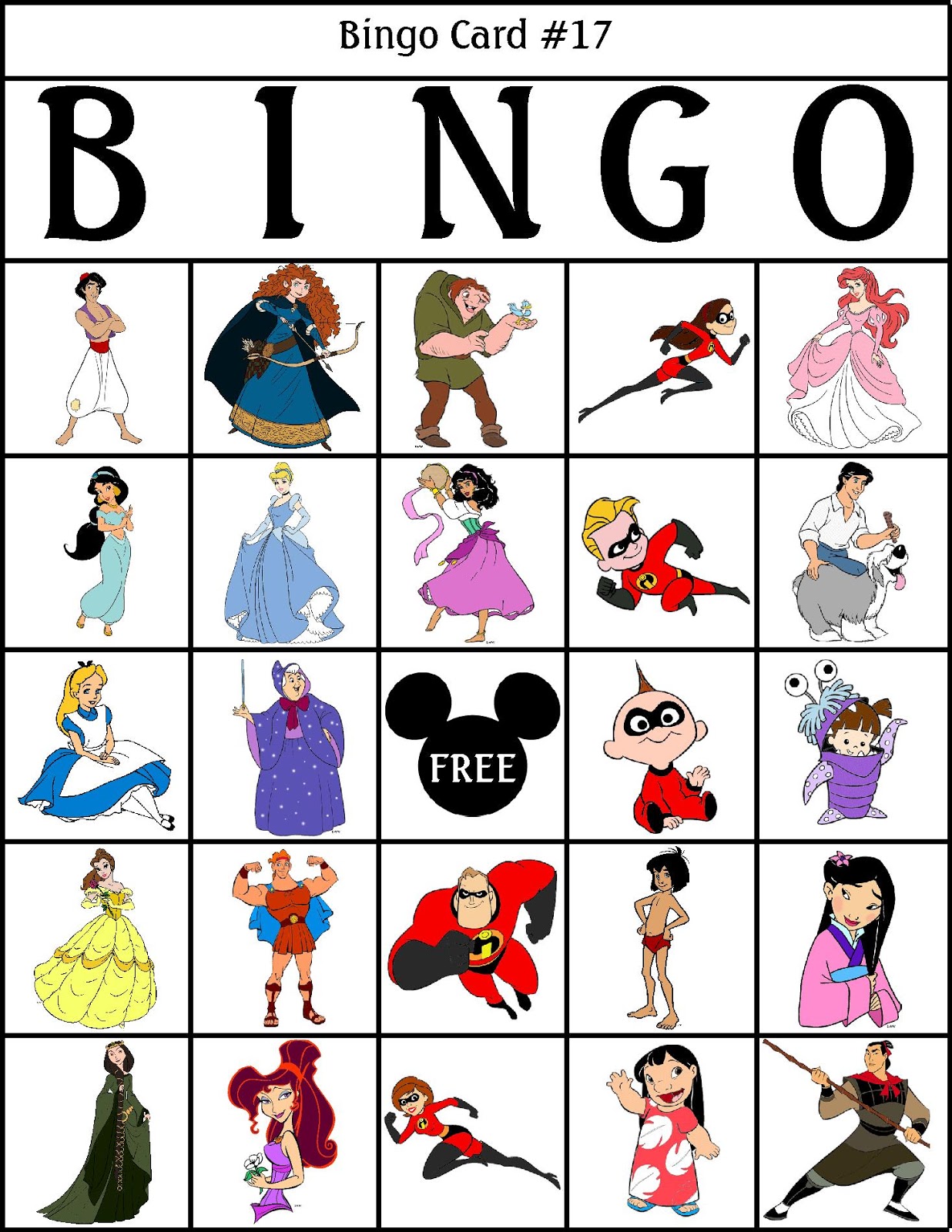 1236x1600 Robbygurl's Creations Disney Bingo