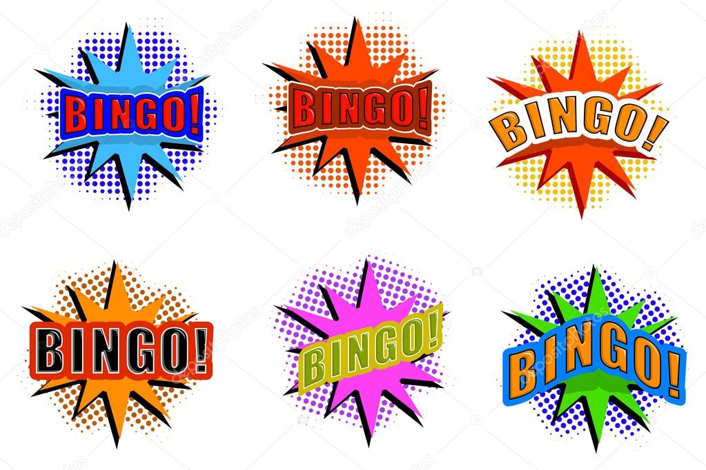 1023x682 Cartoon Set Of Explosions Wizh Bingo Stock Vector Lapotnik