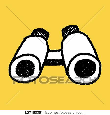 450x470 Clipart Of Doodle Binocular K27150261