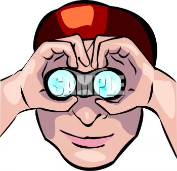 350x338 Royalty Free Clipart Image Man Watching With Binoculars